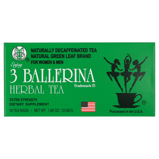 3 Ballerina Herbal Tea Men And Women Dieters' Drink Extra Strength 18 Tea Bags