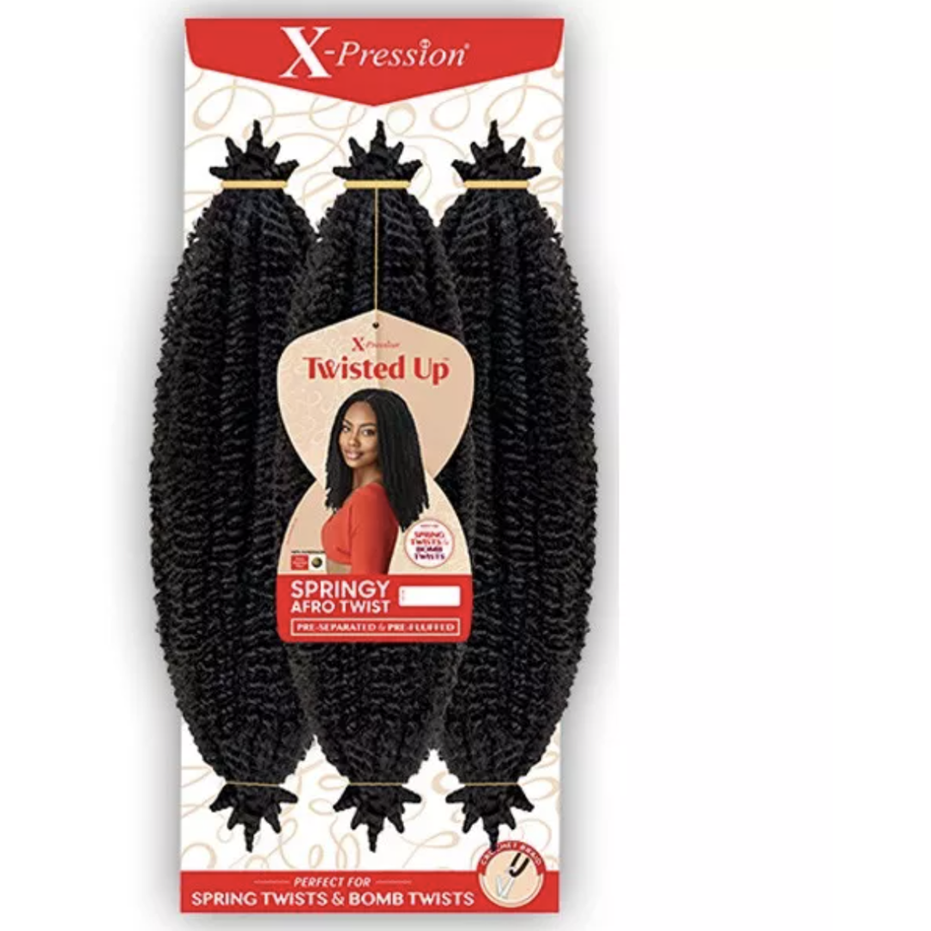 OUTRE 3X- X-PRESSION TWISTED UP – SPRINGY AFRO TWIST 16″ 1B